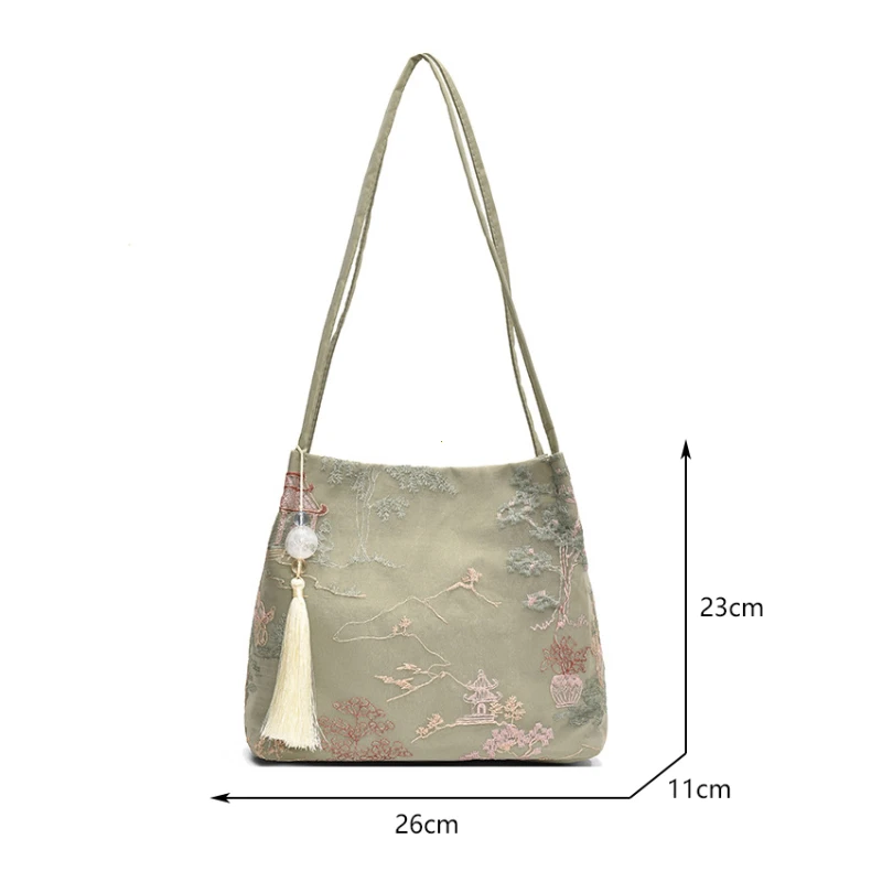 New Chinese Style Retro Bag 2026 New Models Silk Jacquard Fashionable Minimalist Bag Single Shoulder Diagonal Cross Women's Bag