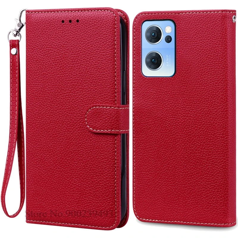 Premium Soft Silicon Wallet Leather Flip Case for OPPO Reno7 - Durable and Stylish Protection