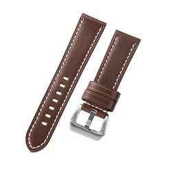 Vintage Crazy Horse Leather Watchband Bracelet - Unisex Wristbelt in Various Sizes - 26mm (Dark Brown)
