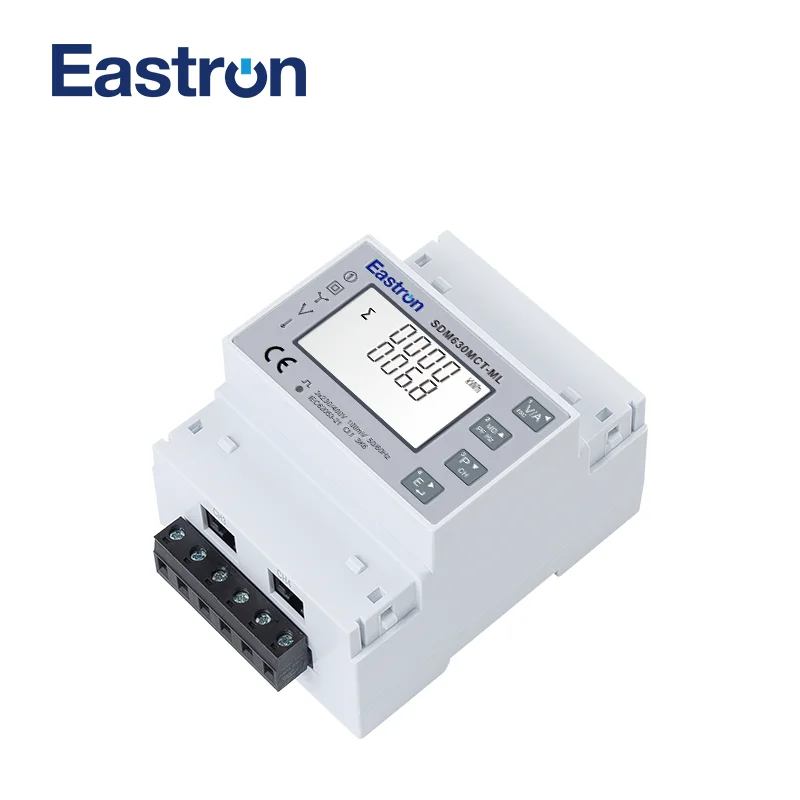SDM630MCT-ML-TCP 100mV CT 연결, 3 상 DIN 레일 멀티 회로 TCP 다기능 에너지 계량기, 백라이트 LCD 화면