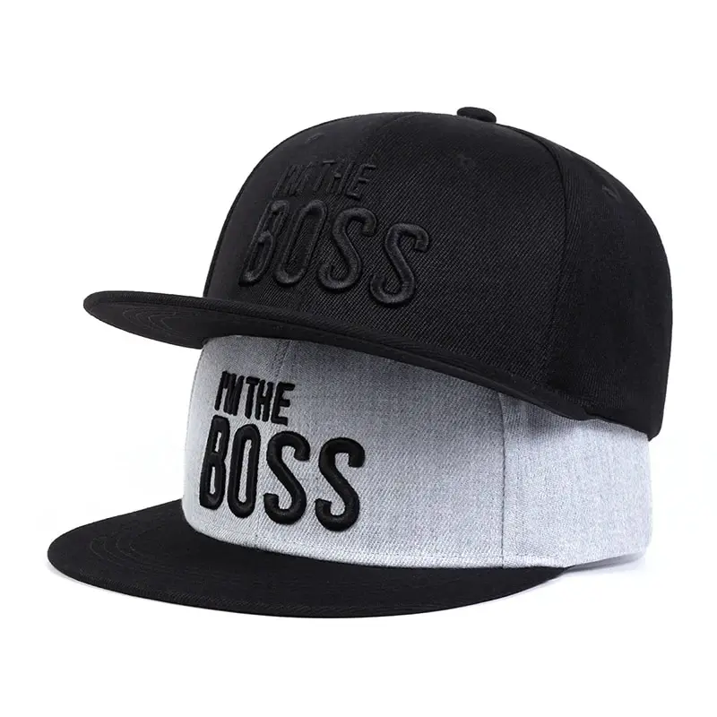 Unisex I 'M THE BOSS Letter Embroidery Hip-hop Hats Outdoor Adjustable Casual Baseball Caps Sunscreen Hat baseball caps sun hats