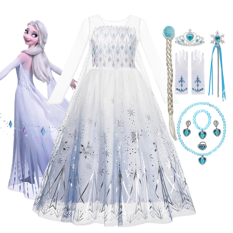 Cita Situación Intuición Vestidos de Elsa de Frozen 2 de Disney para niñas, disfraces de Anna y  Elsa, vestido de princesa para niñas, vestidos de reina de la nieve para  niños, vestido de fiesta de