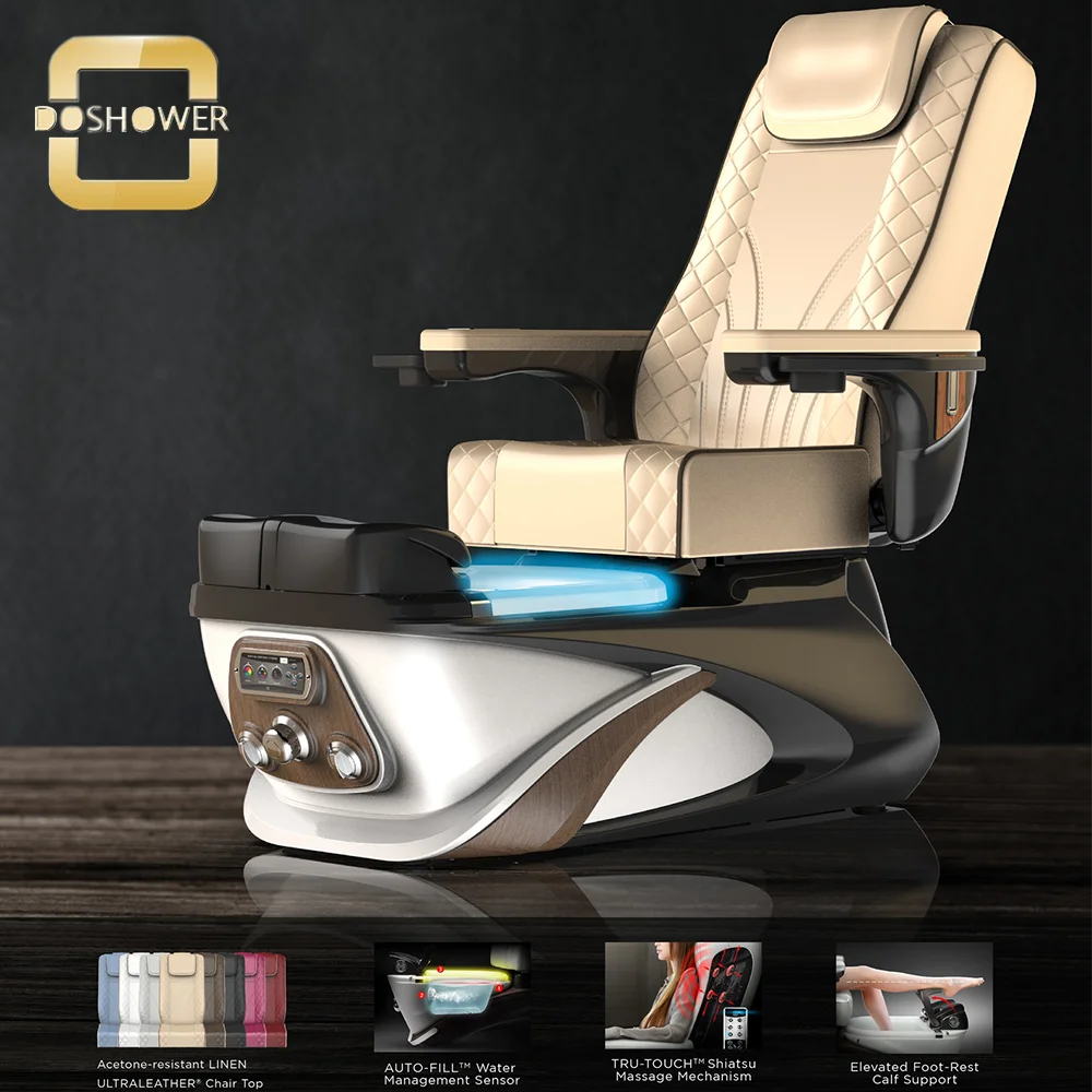 Red Heated Spa Pedicure Chair Manufacture Of Pedicure Chair Seat Cover Package For Auto-Fill & Manicure Table Set