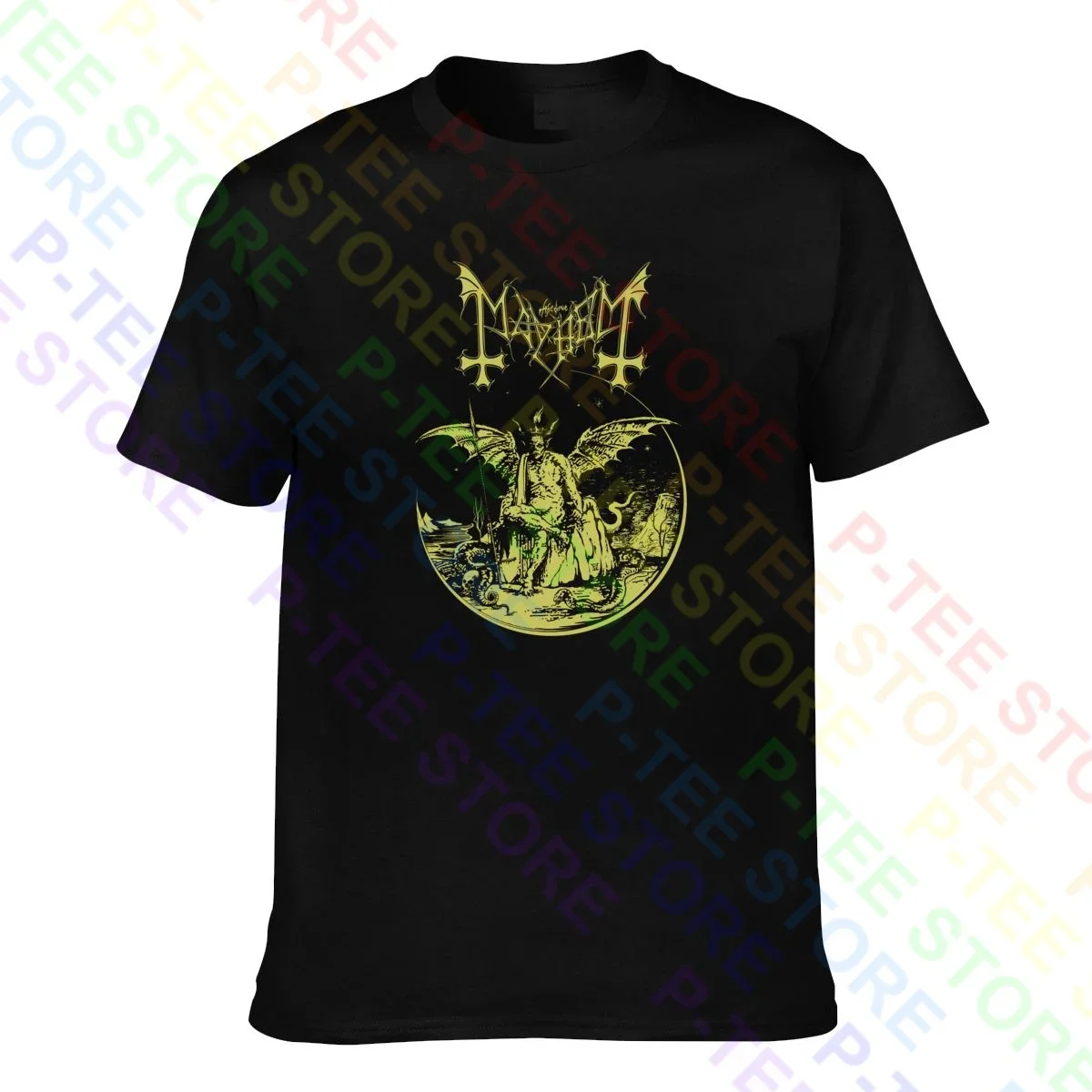 Mayhem Daemon Gold Merchandise Vera Maglietta Norvegese Maglietta Migliore Cotone Naturale Confortevole