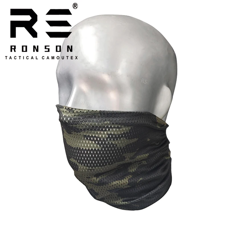 Ronson Camouflage Sun mask full face silk scarf desert windproof headgear bib men's thin face scarf summer riding