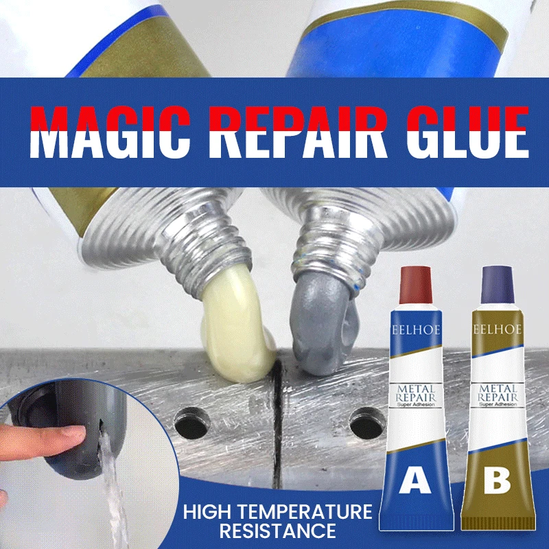 

Magic Repair AB Glue Metal Strength Iron Bonding Heat Resistance Cold Weld Metal Repair Adhesive Agent Caster Contact Cements