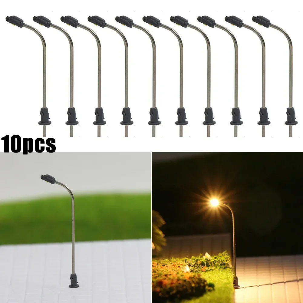 10pcs Model Train Z Gauge Street Light LED Platform Lamp Bonsai Scenery Railroad Decoration Building Landscape Accessories Toys 2