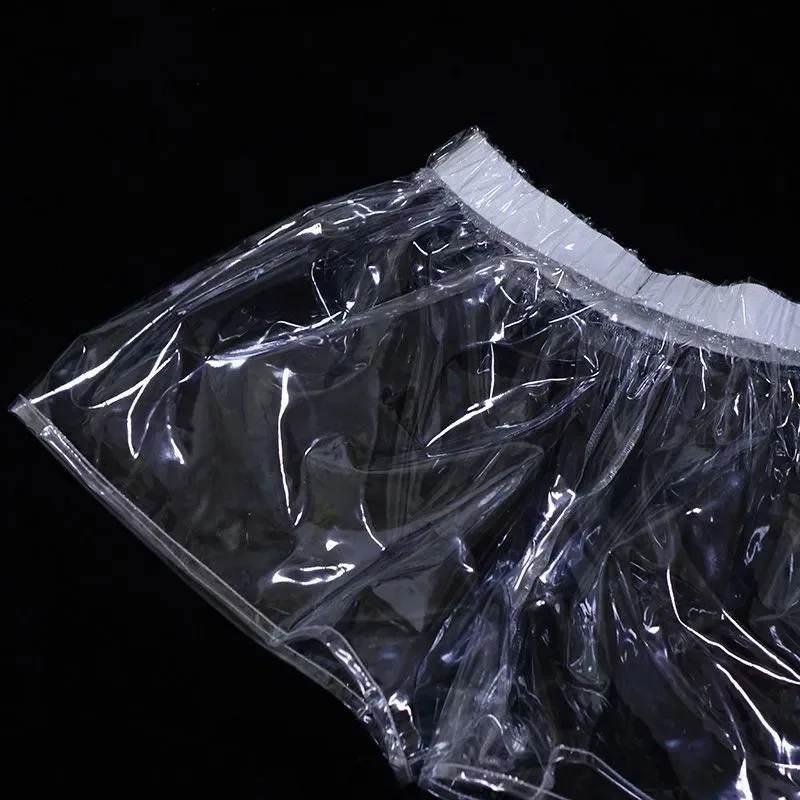 투명 커플 PVC 플라스틱 바지 ABDL 성인 페티쉬 복서 반바지, 부드럽고 부드러운 무소음 방수 실금 기저귀 팬티