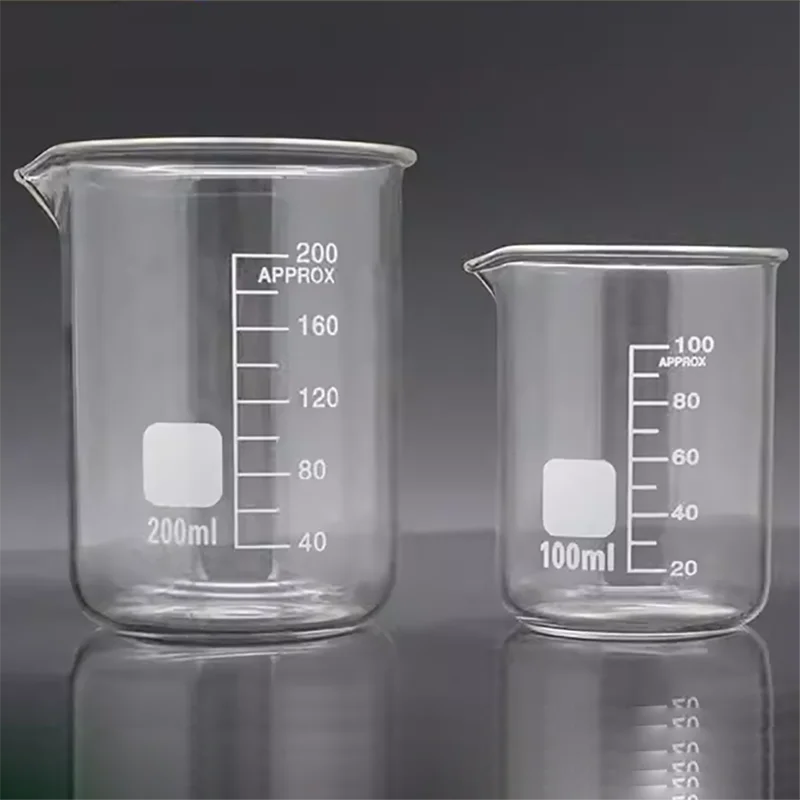 체중계 고온 내성 유리 비커 세트, 실험실 재료 포함, 50 100 250 1000 2000ml