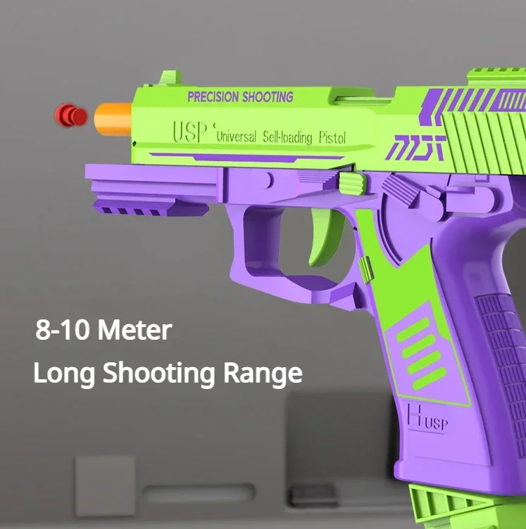 Mechanical Burst USP 2011 Pistol Shell Ejection Empty Hanging Decompression Gun Continuous Soft Bullet Launcher Toy Gun 3