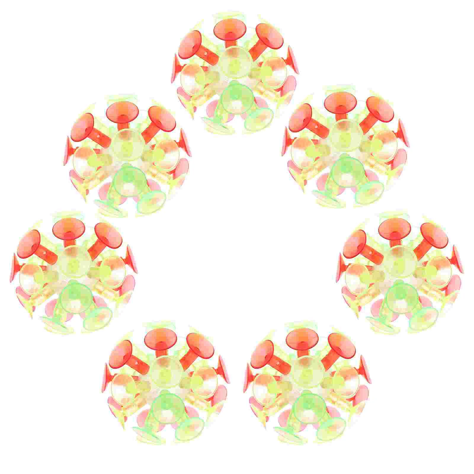 7 PCS Throw Ball Toy Dog Sticky Balls That The Ceiling Suction Cup Kids PVC Cup Creative for Children Fun Bounce Sucker 5