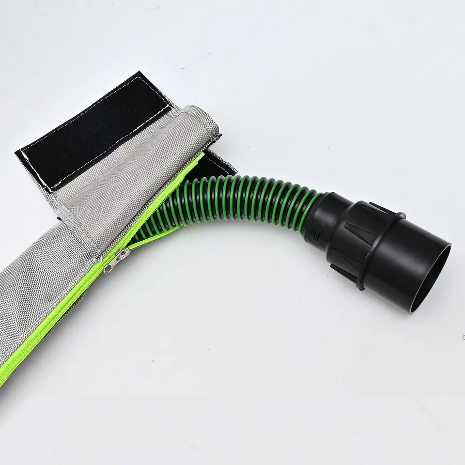 Housse De Protection Pour Tuyau D’aspirateur 5 M - Compatible Mirka Et Festool - Anti-poussière, Résistante à L'usure, étanche - Velcro Ajustable