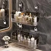 Luxury Wall - Mounted Suction CupStorage Shelf: No - Drill, for Shower & ToiletriesIdeal forBathroom Essentials3 Storage Shelves 2