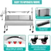 Steel Rotisserie Grill with Back Cover Guard, 25W Motor Small Pig Lamb Rotisserie Roaster, 37'' 2 in 1 BBQ Charcoal Rotisserie G 4