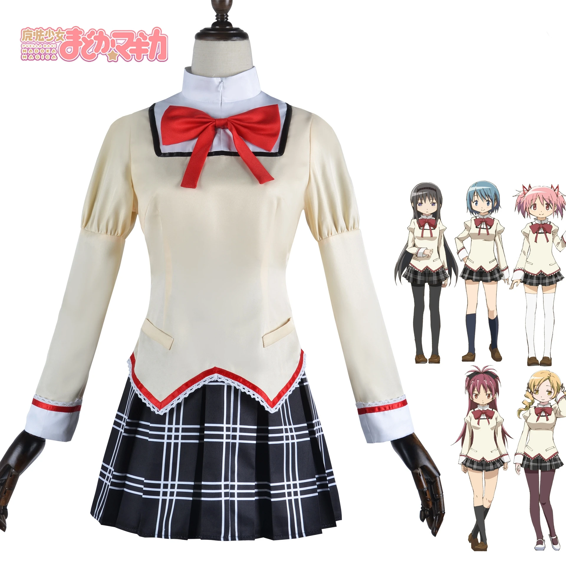Anime Puella Magi Madoka Magica Kaname Madoka Akemi Homura Miki Sayaka Sakura Kyamo Tomoe Mami Costume Cosplay Completo