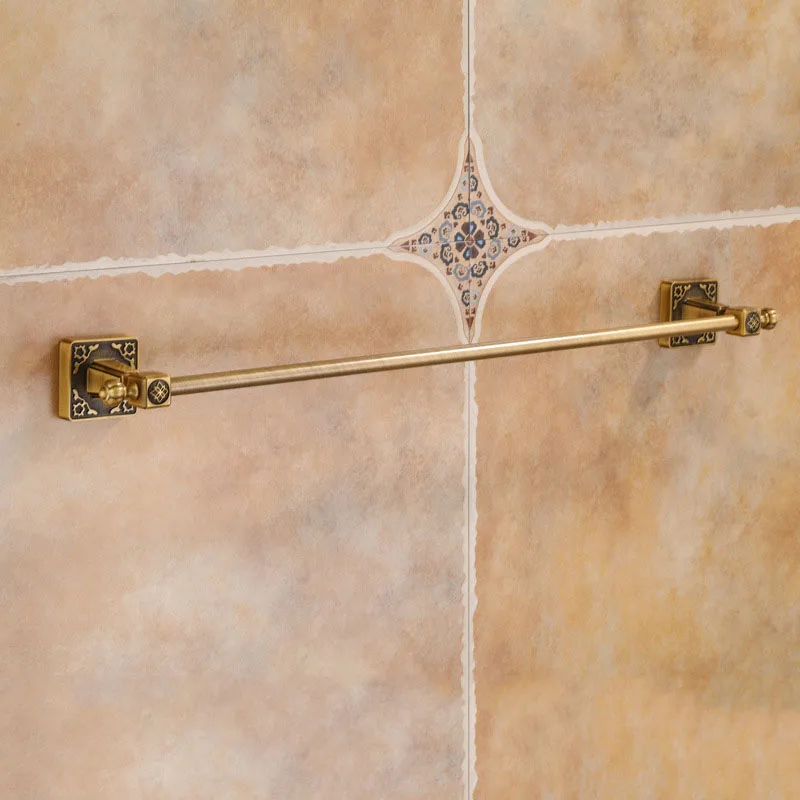Antique Aluminum Carved Bath Hardware Bathroom Shelf Towel Rack Paper Holder Toilet Brush Holder Accessories