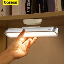  Baseus Desk Lamp Hanging Magnetic LED Table Lamp Chargeable Stepless Dimming Cabinet Light Night Light For Closet Wardrobe Lamp 
