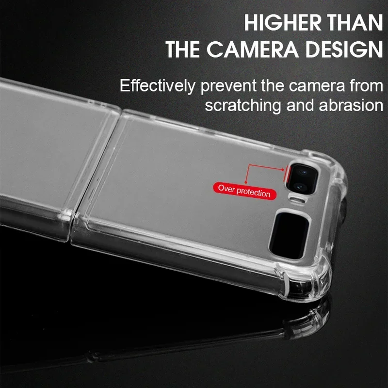 Custodia per telefono trasparente antiurto per Samsung Galaxy Z Flip 5 4 3 1 2 Custodia protettiva completa trasparente Cover posteriore sottile Guscio pieghevole - immagine 3