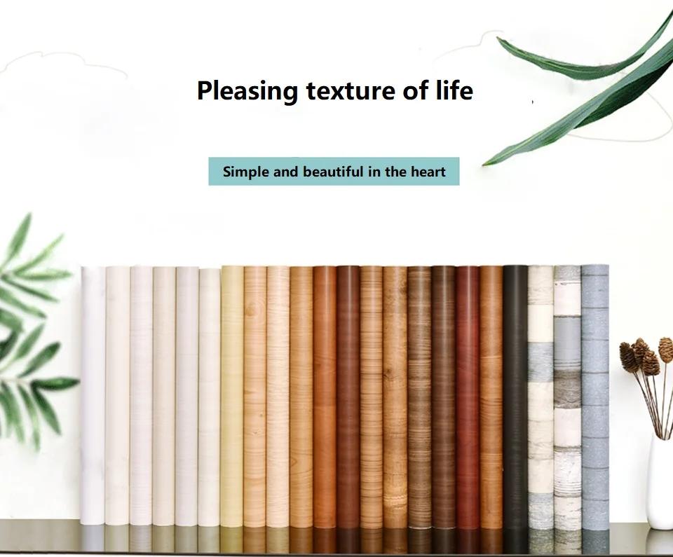 Description Picture 5 of item90cm Waterproof Wood Grain PVC Wallpaper Roll Self Adhesive Decor Contact Paper Doors Cabinet Desktop Modern Furniture Sticker
