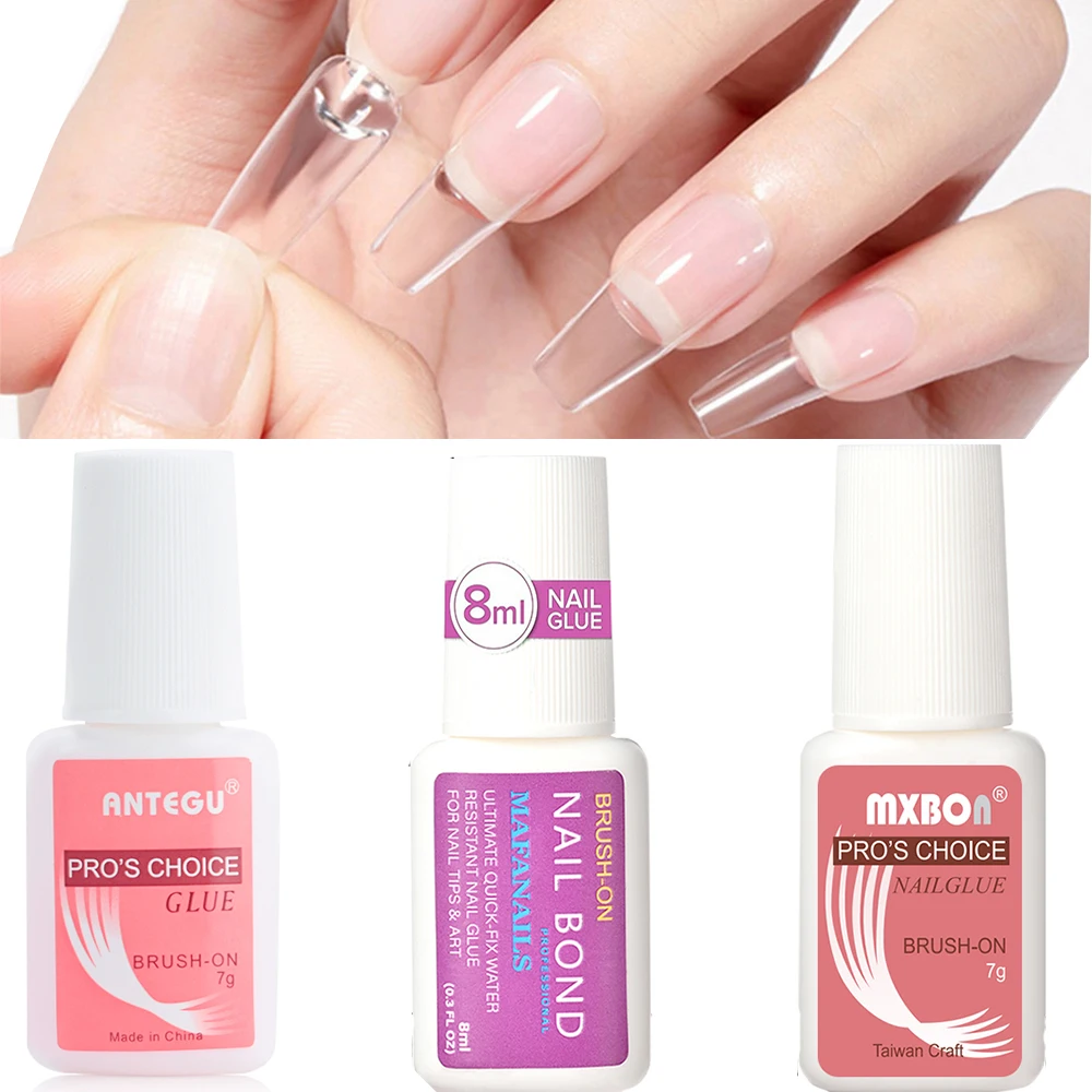 Fast Drying Nail Glue for False Nails Strong Adhesive 3D Rhinestone Decoration Diamond Sticky Glue Fake Nail Tips Extension Glue 6