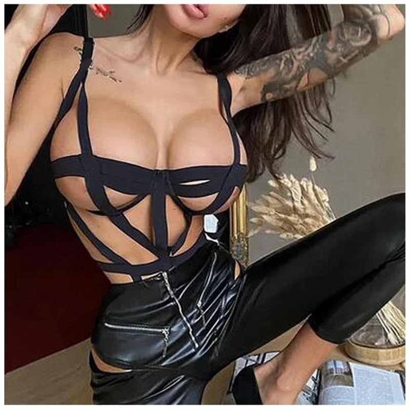 Women Bodysuit Body Harness Lingerie Sexy Hollow Out Underwear Erotic Bandage Babydoll Porno Flirting Sex Costume Clothes