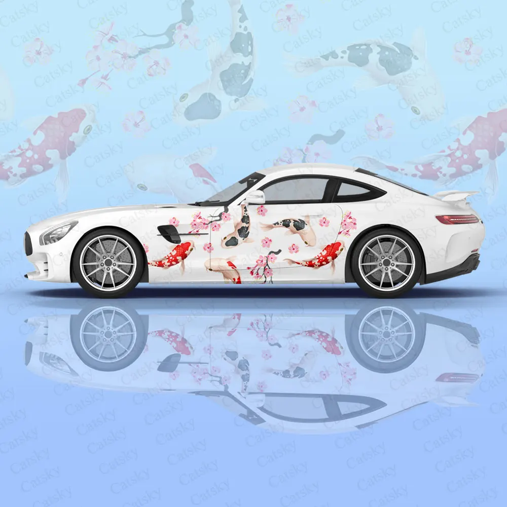

flower carp goldfish car stickers pvc modified painting accessories decoration pain car racing packaging car stickers decals