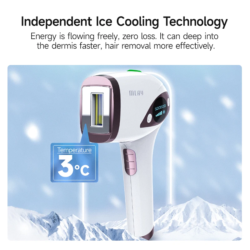 MLAY T4 IPL Laser Handheld Hair Removal Machine Ice Cool Permanent Face Body Bikini Epilator with 500000 Shots for Home Use 3