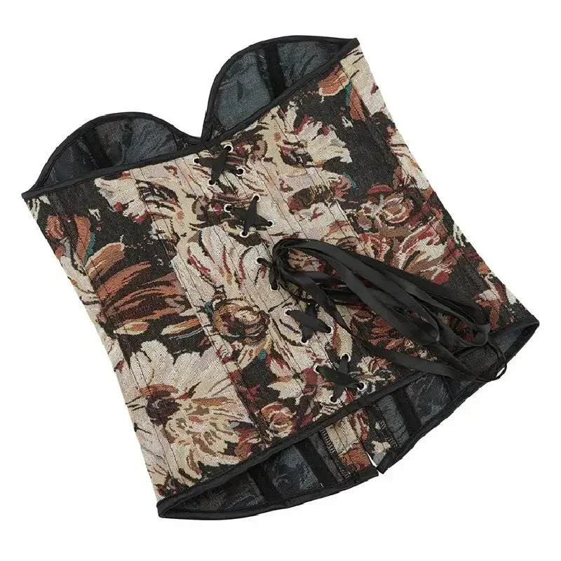 Description Picture 6 of itemCorsets Top Sexy Women Bustier Overbust Floral Monet Oil Painting Lingerie Vintage Plus Size Korset Shapers Slimming
