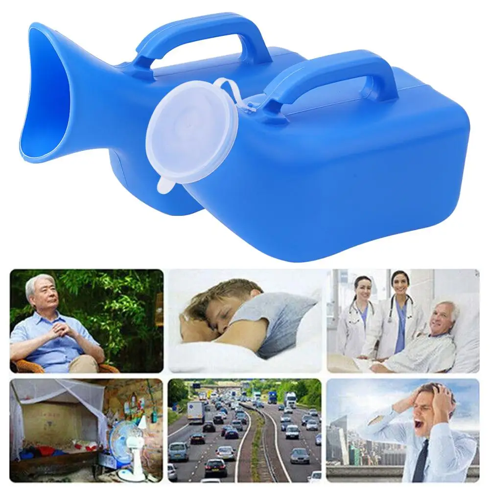 Portable Urinal Male Urinal 1000ml Portable Mobile Toilet Car Travel Camp Urine Urinal Disability Old Helper Man Pee Urinary Storage Bottle Handle F3G7