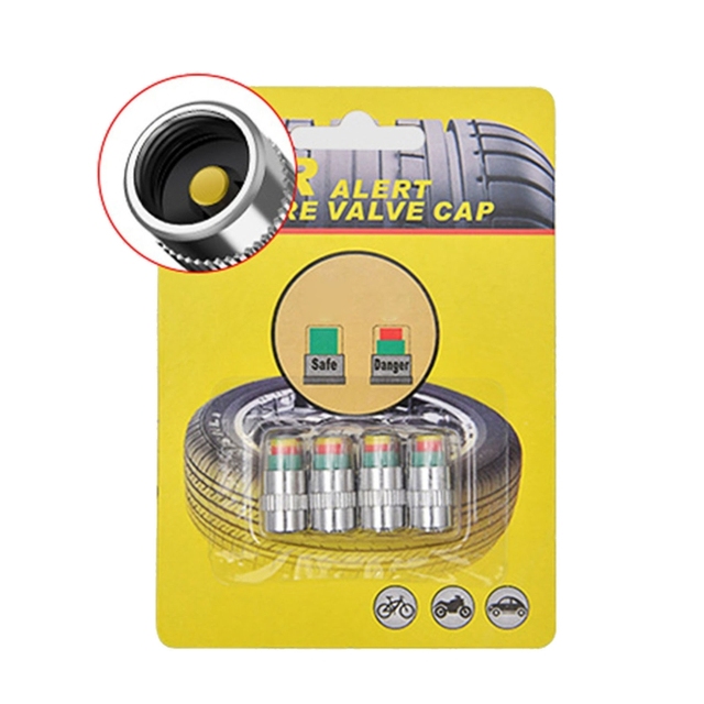 Tire Pressure Automobile Wireless Valve Nozzle Sensor Indicator Warning Diagnostic Monitoring Tool Gauge 4x .