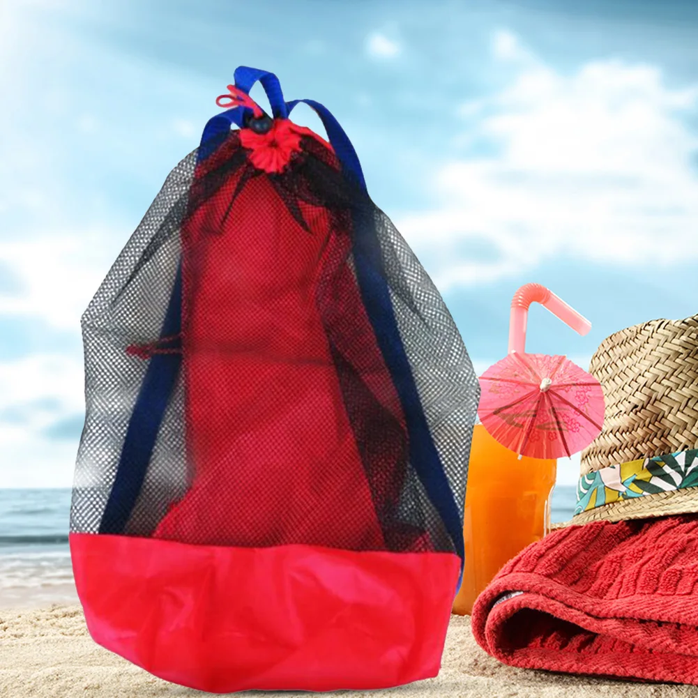 Outdoor Swimming Beach Bag Swimming Bag Foldable Mesh Children Beach Toy Organizer Pouch for Kids Summer Sundries Organizer 4