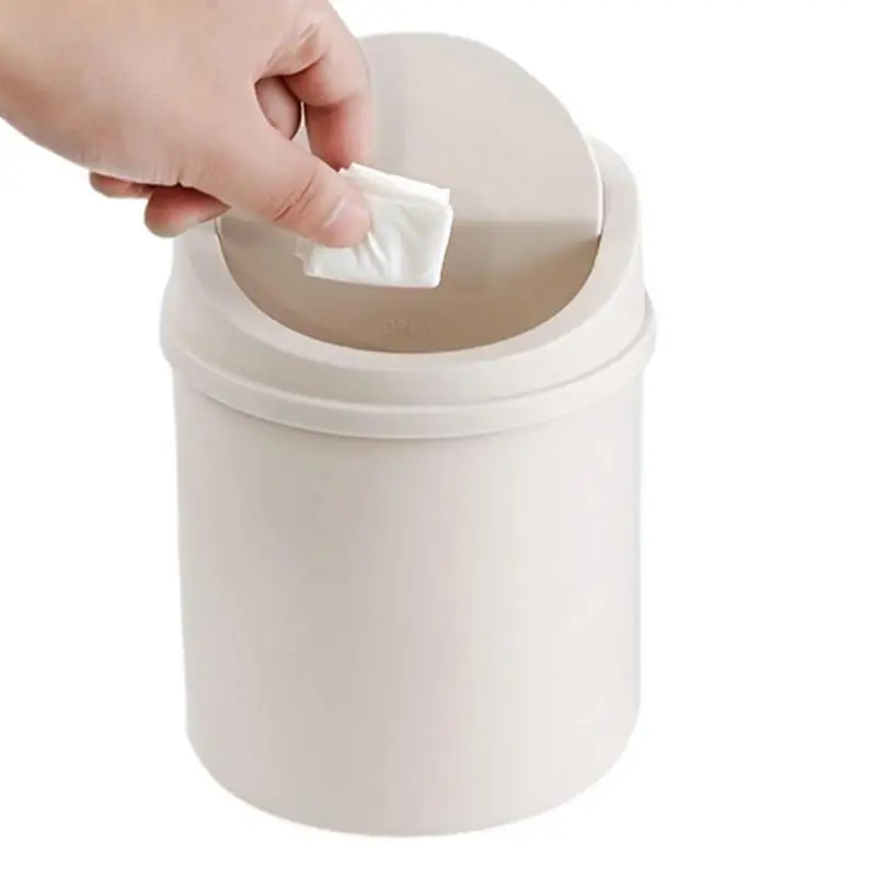 

Mini Garbage Cans with Lid Creative Small Trash Can Tiny Waste Bin Wastebasket for Desktop Small Paper Basket Kitchen Bedroom