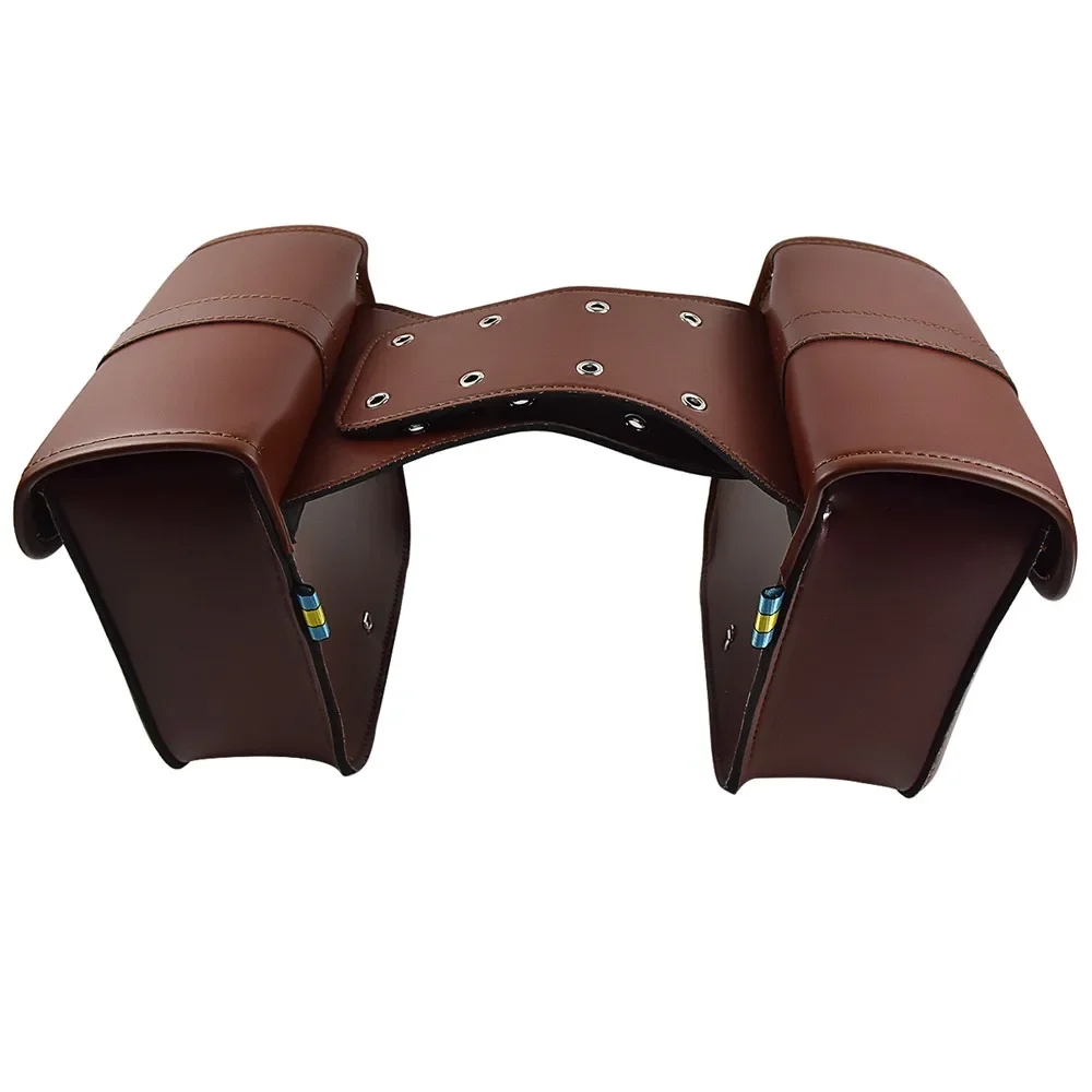 Motorcycle Saddlebags Side Tool Luggage Travel Saddle Bag Waterproof Leather Bags For Harley Sportster XL Touring Softail Dyna