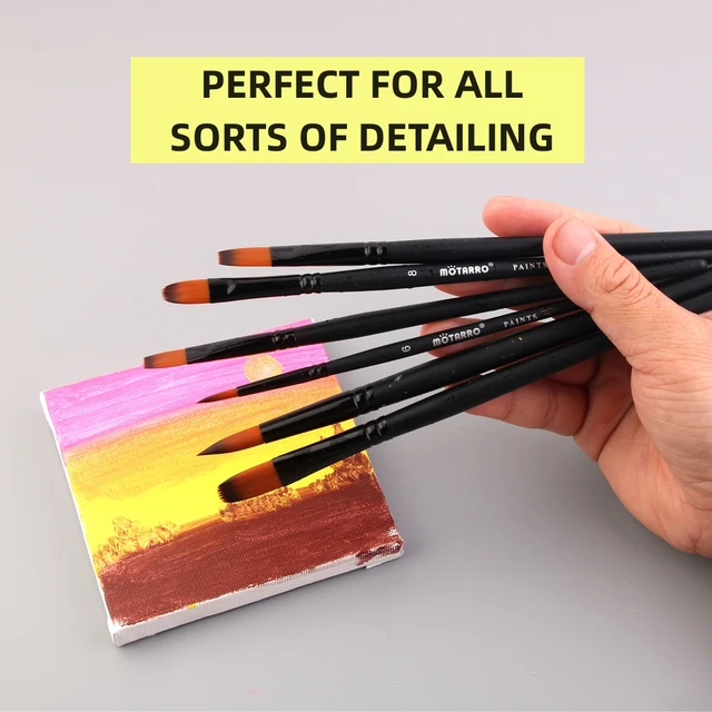6pcs Painting Brushes Set Beginners Professionals Nylon Hair Canvases  Watercolor Brush For Water Oil Or Acrylic Painting - Paint Brushes -  AliExpress