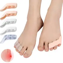 2Pcs/4Pcs Three-holes Pinky Toe Separator Silicone Little Protectors Gel Spacer Bunion Corrector Pain Relief Foot Care Pedicure