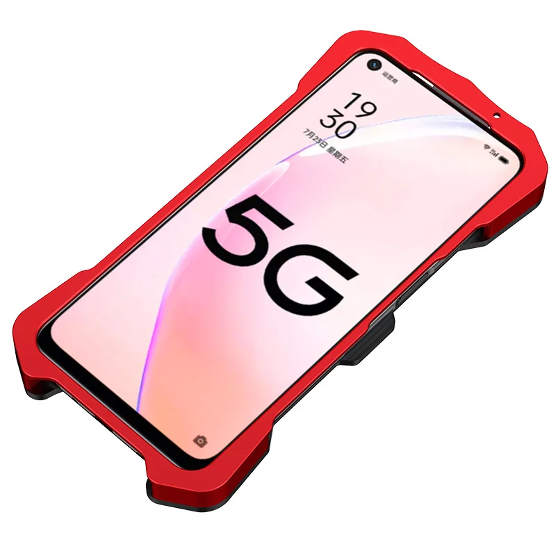 Dropshipping Metal Steel Machinery  Thor Punk Aluminum Bumper   Armor Defender  For Oppo A93  Heavy Duty    CASE Cover