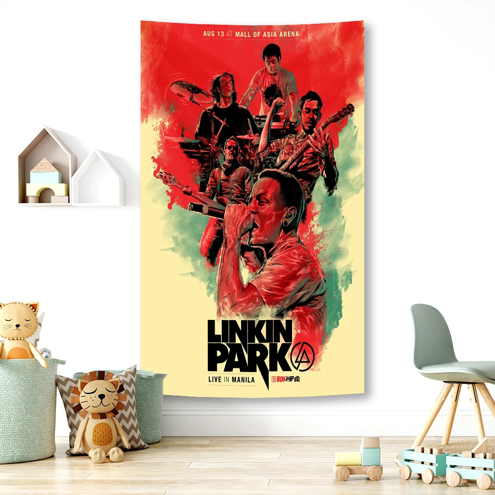 Rock Rap Tapestry Banner Flag Hippie Linkinparks Music Posters Wall Hanging Print Polyester Tapestry tapestry decorations