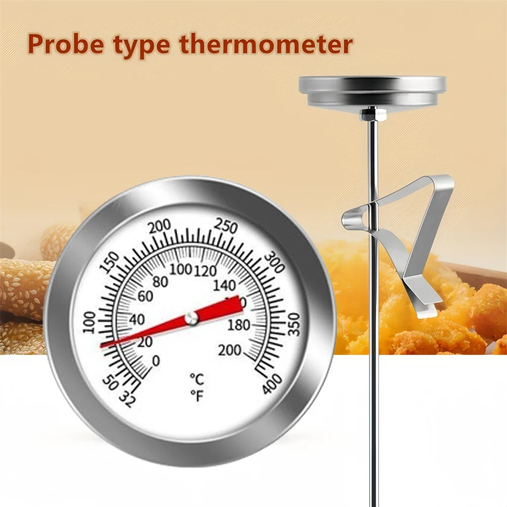 Stainless Steel Cooking Thermometer - Perfect for Milk, Coffee, Food, and Meat Temperature Tracking