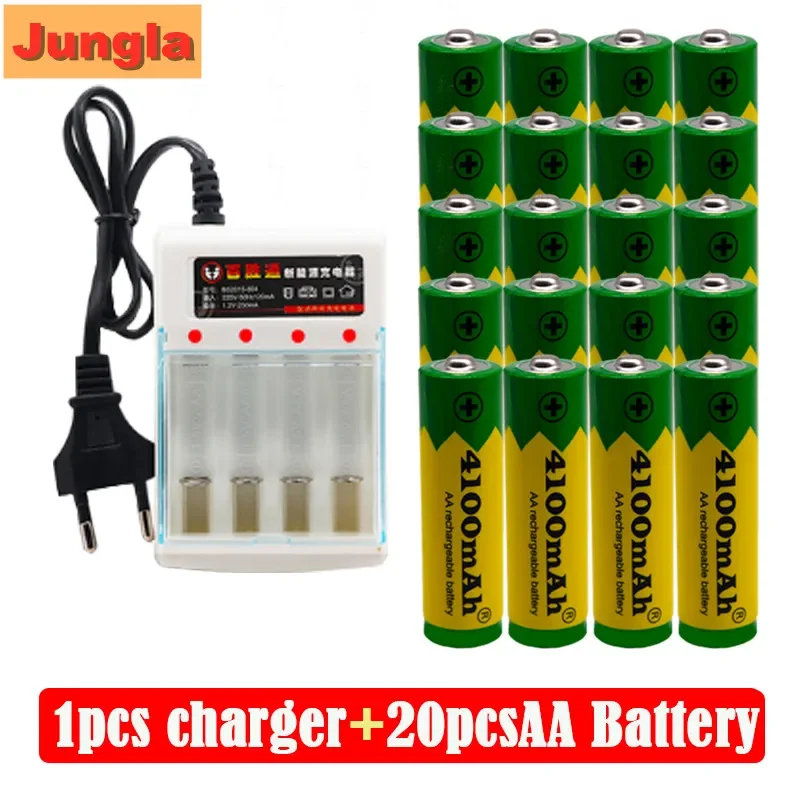

2023 Brand AA rechargeable battery 4100mah 1.5V New Alkaline Rechargeable batery for led light toy mp3 Free shipping+charger