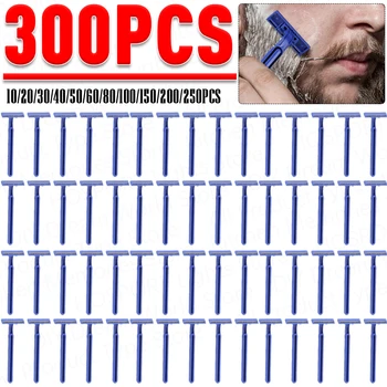 300-10 pezzi baffi usa e getta rasoi da barba tagliacapelli in acciaio inossidabile 2 strati rasoi a lama per uomo donna elettrodomestici per Hotel 1