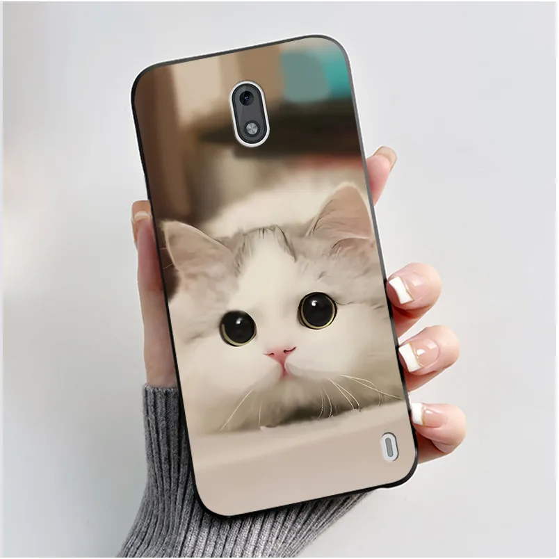 Aesthetic Cute Cat Shockproof Black Slim Phone Case - Soft TPU Silicone Back Cover