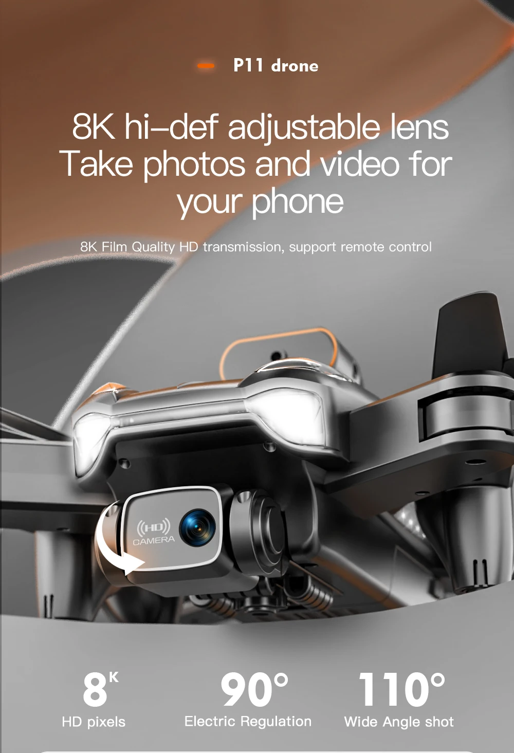 Description Picture 6 of itemIconic Brand P11 Pro Drone 5G GPS 8K Professional HD Aerial Photography Dual Camera Obstacle Avoidanc Brushless Quadrotor 10000M New