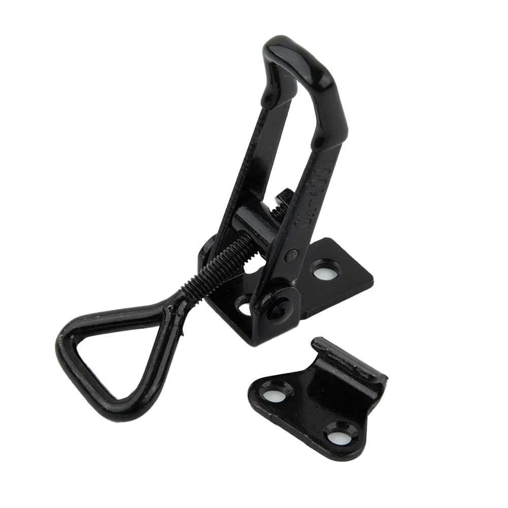 90x27mm Toggle Clamp 220lbs Adjustable Catch Clip High Carbon Steel Quick Fixture For Lock-free Handle-less Boxe