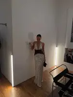 Polka Dot Backless Sexy Maxi Dress Women Gown Patchwork Lace Deep V Neck Sleeveless Halter Dress Ladies Party Club Long Dresses - Image 3