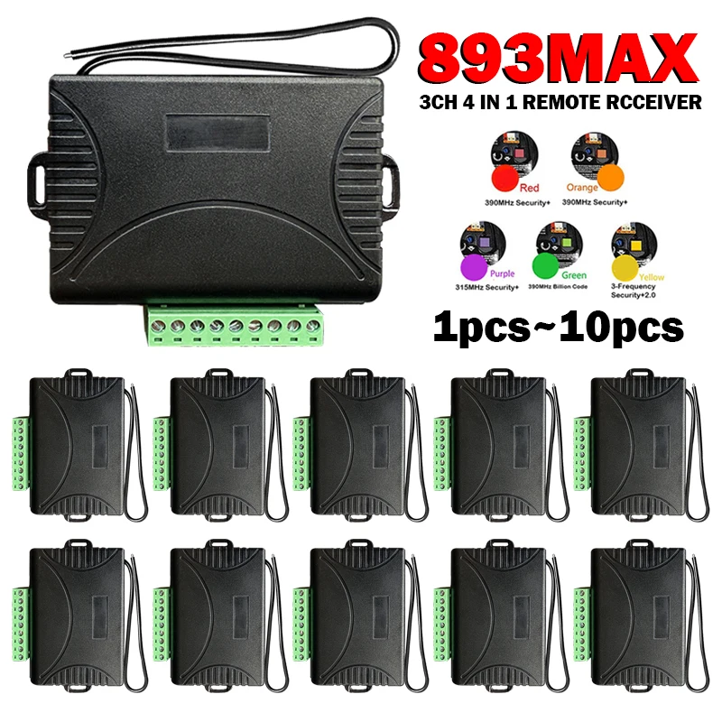 3 Channels 4 in 1 Remote Control Receiver Switch Gate Controller For LiftMaster 893MAX 890MAX 892MAX 895MAX 893LM 371LM 971LM