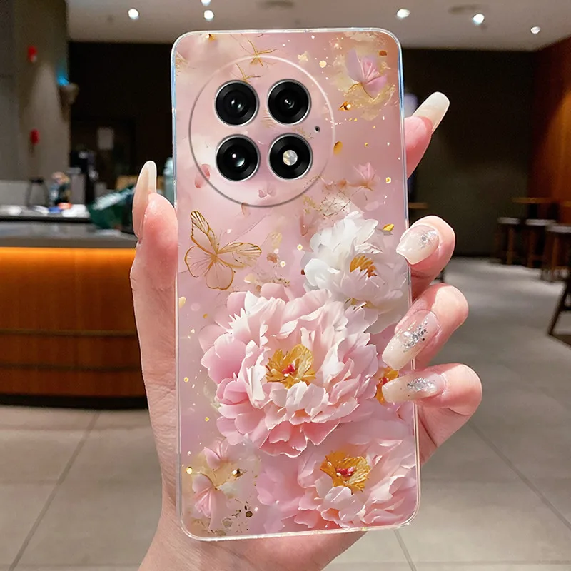 Floral Butterfly Soft Silicone Transparent Phone Case Cover