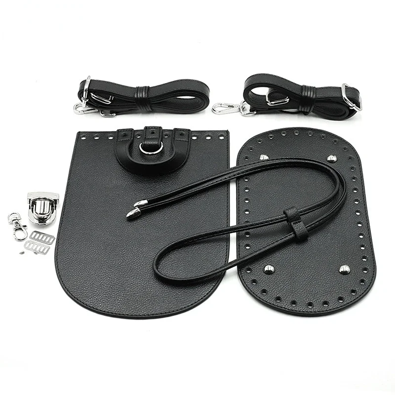 7pcs/set Set DIY Backpack Handmade Bag Set Leather Bag Bottoms with Shloulder Straps Backpack Braided Women's Bags Accessories