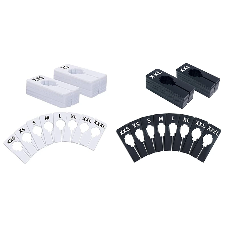 40 Pack Rectangular Plastic Clothing Size Closet Rack Dividers Hangers, Preprinted In 8 Sizes 6