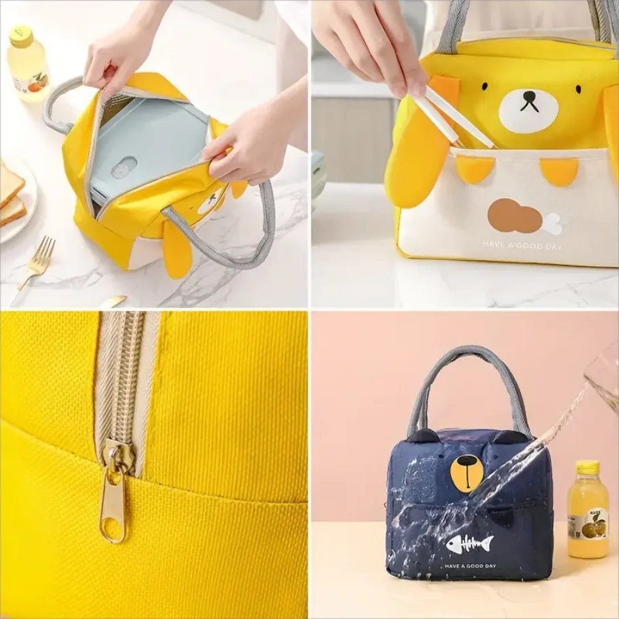 Children's lunch bento  insulated lunch bag  Japanese style cartoon tote bag  lunch student's lunch box  insulated bent