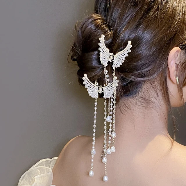 Pince À Cheveux En Métal Avec Perles Papillon Pour Femmes, Petite Épingle À  Cheveux Coréenne Élégante, Épingle À Cheveux Requin, Barrette En Crabe, Accessoires  Pour Cheveux - Griffe De Cheveux - AliExpress